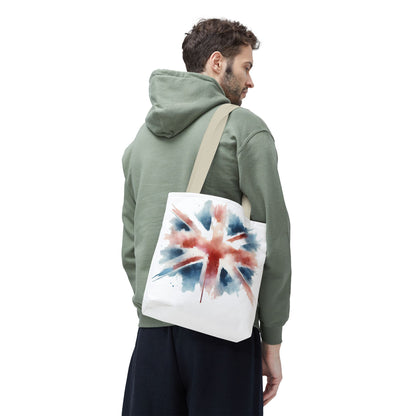 Watercolor Union Jack Tote Bag – Stylish & Versatile Carryall for Everyday Use