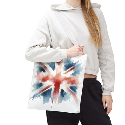 Watercolor Union Jack Tote Bag – Stylish & Versatile Carryall for Everyday Use