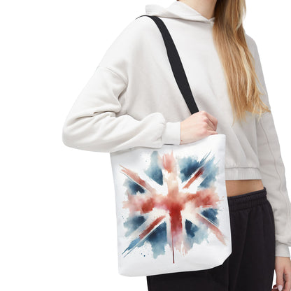 Watercolor Union Jack Tote Bag – Stylish & Versatile Carryall for Everyday Use