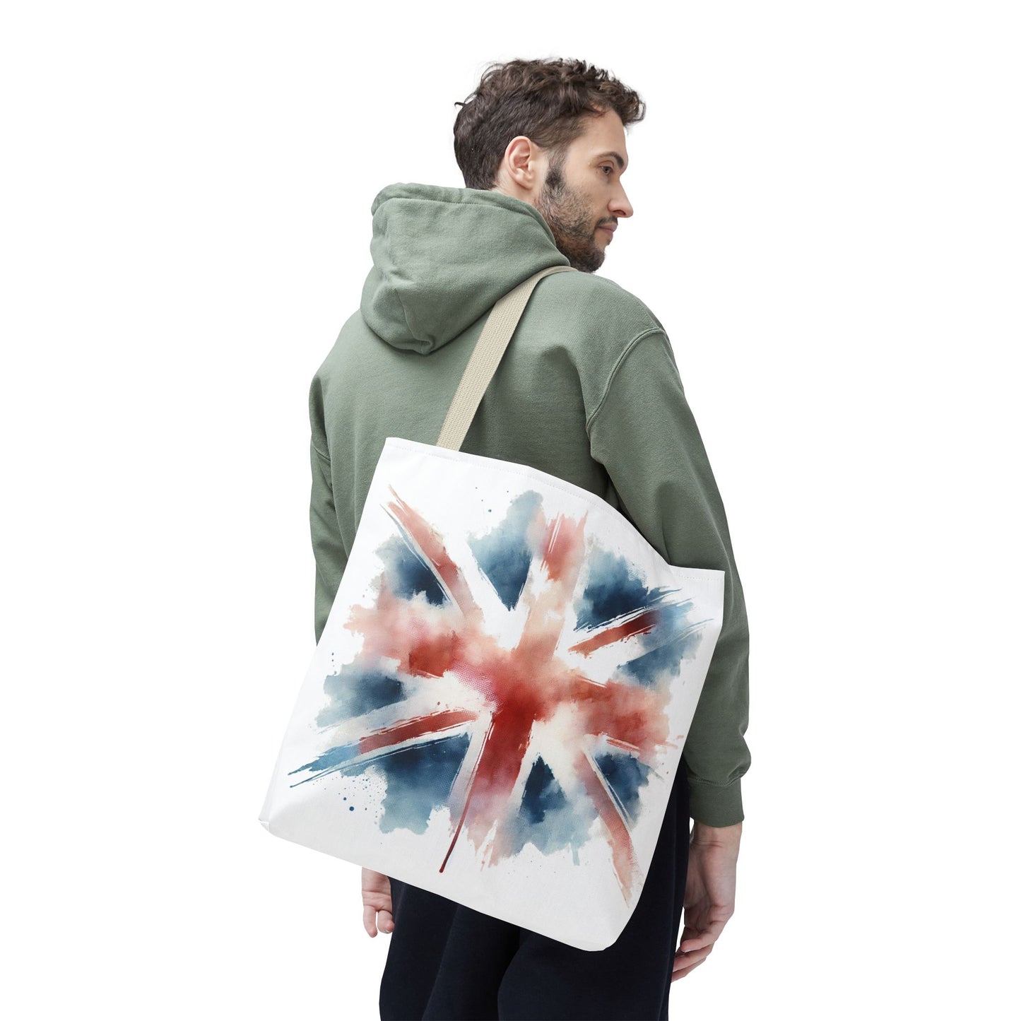 Watercolor Union Jack Tote Bag – Stylish & Versatile Carryall for Everyday Use