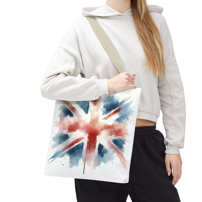 Watercolor Union Jack Tote Bag – Stylish & Versatile Carryall for Everyday Use