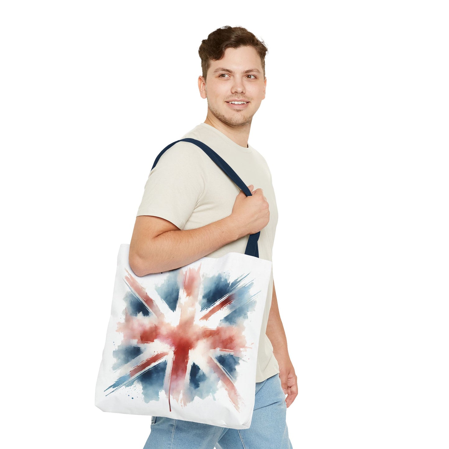 Watercolor Union Jack Tote Bag – Stylish & Versatile Carryall for Everyday Use