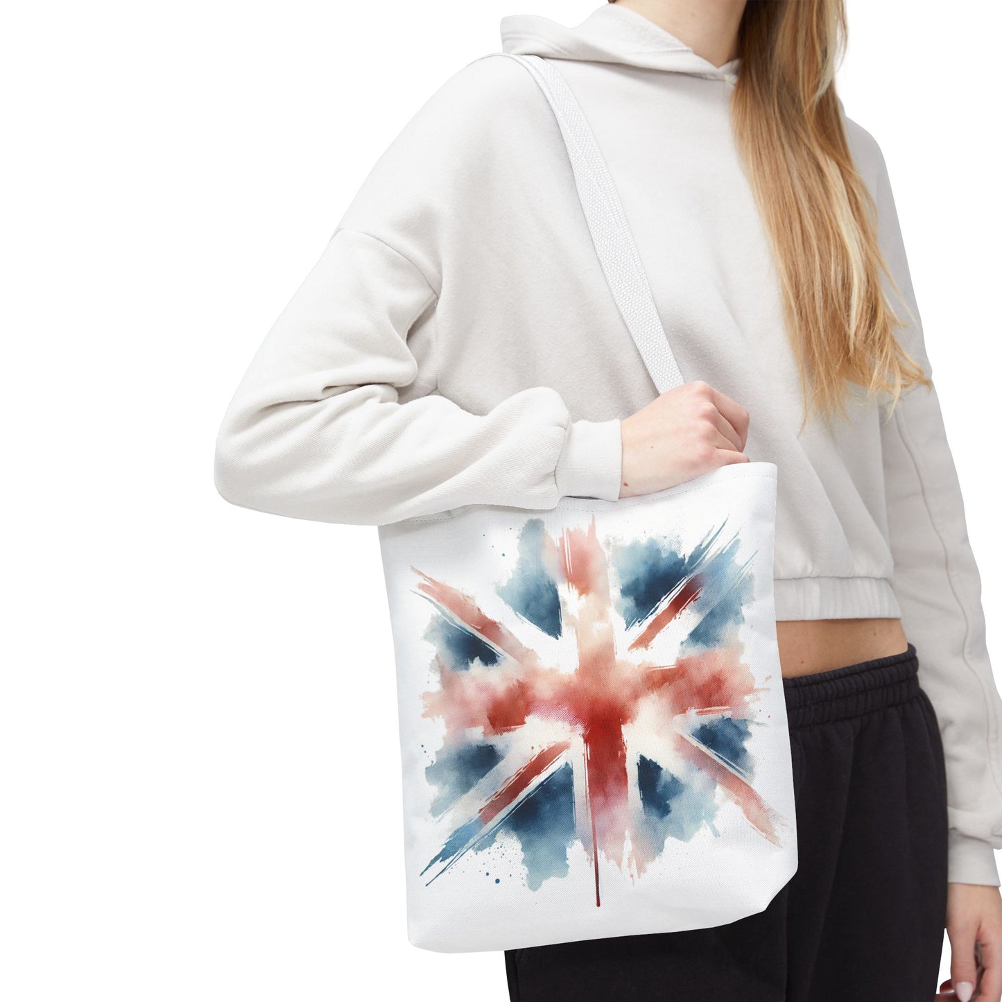 Watercolor Union Jack Tote Bag – Stylish & Versatile Carryall for Everyday Use