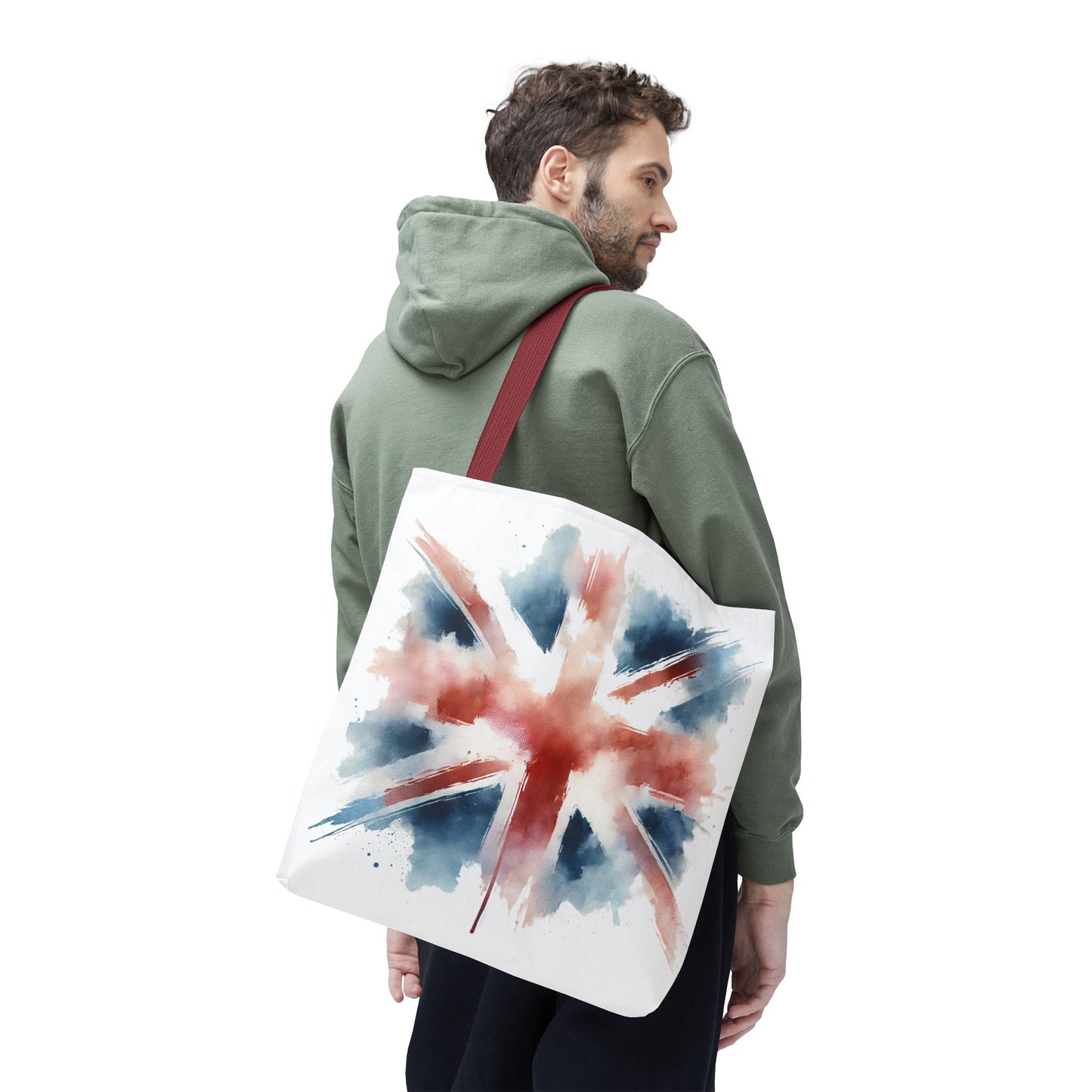 Watercolor Union Jack Tote Bag – Stylish & Versatile Carryall for Everyday Use