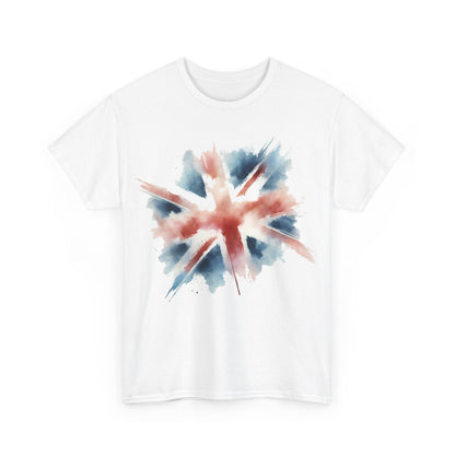 British Flag Watercolor Unisex Heavy Cotton Tee - Casual Fashion for Celebrations and Everyday Wear