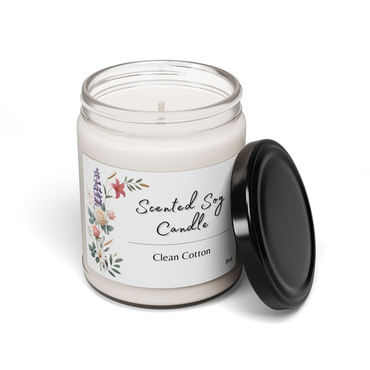 Scented Soy Candle, 9oz - Clean Cotton