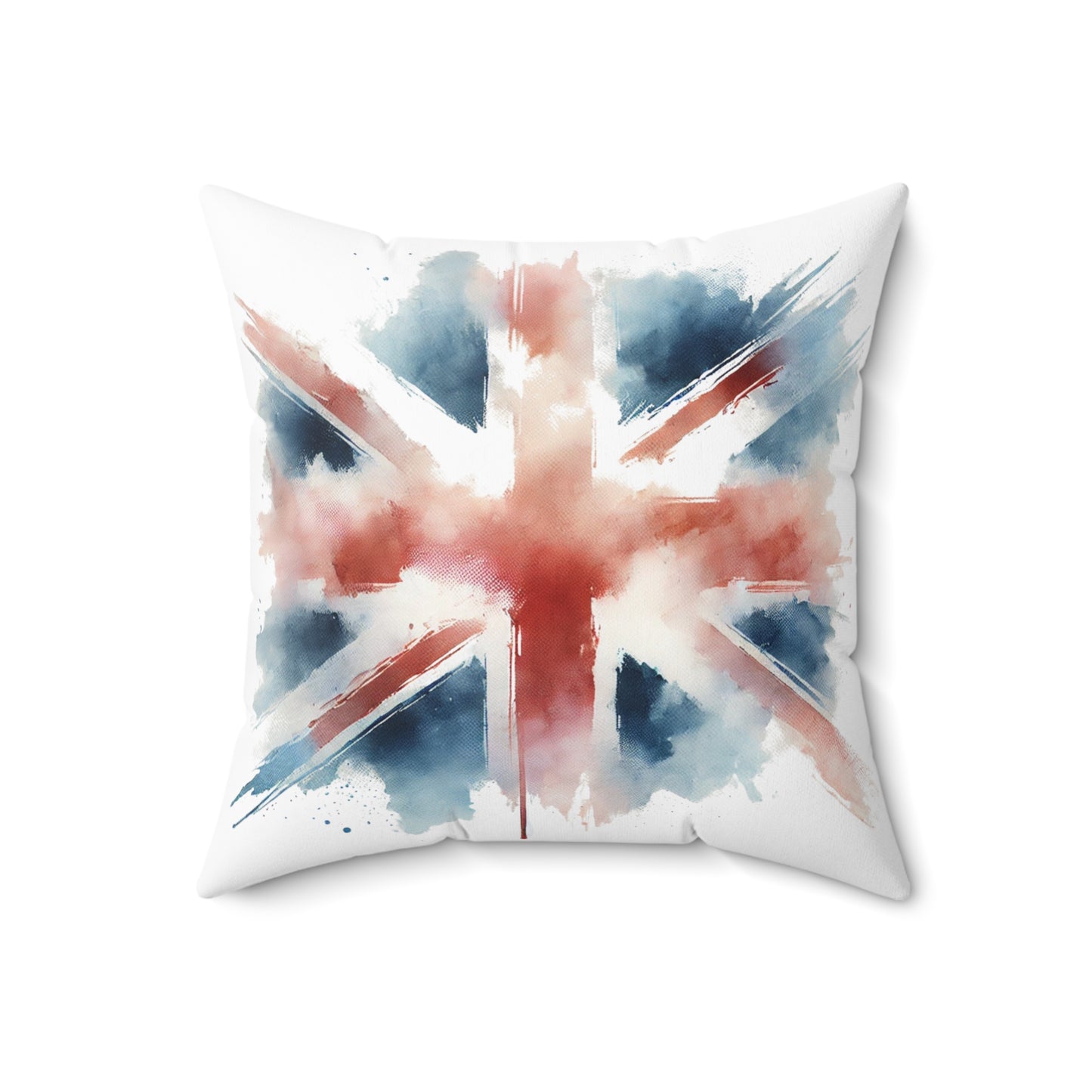 Union Jack Watercolor Pillow | Cozy British Home Accent | Decorative Cushion