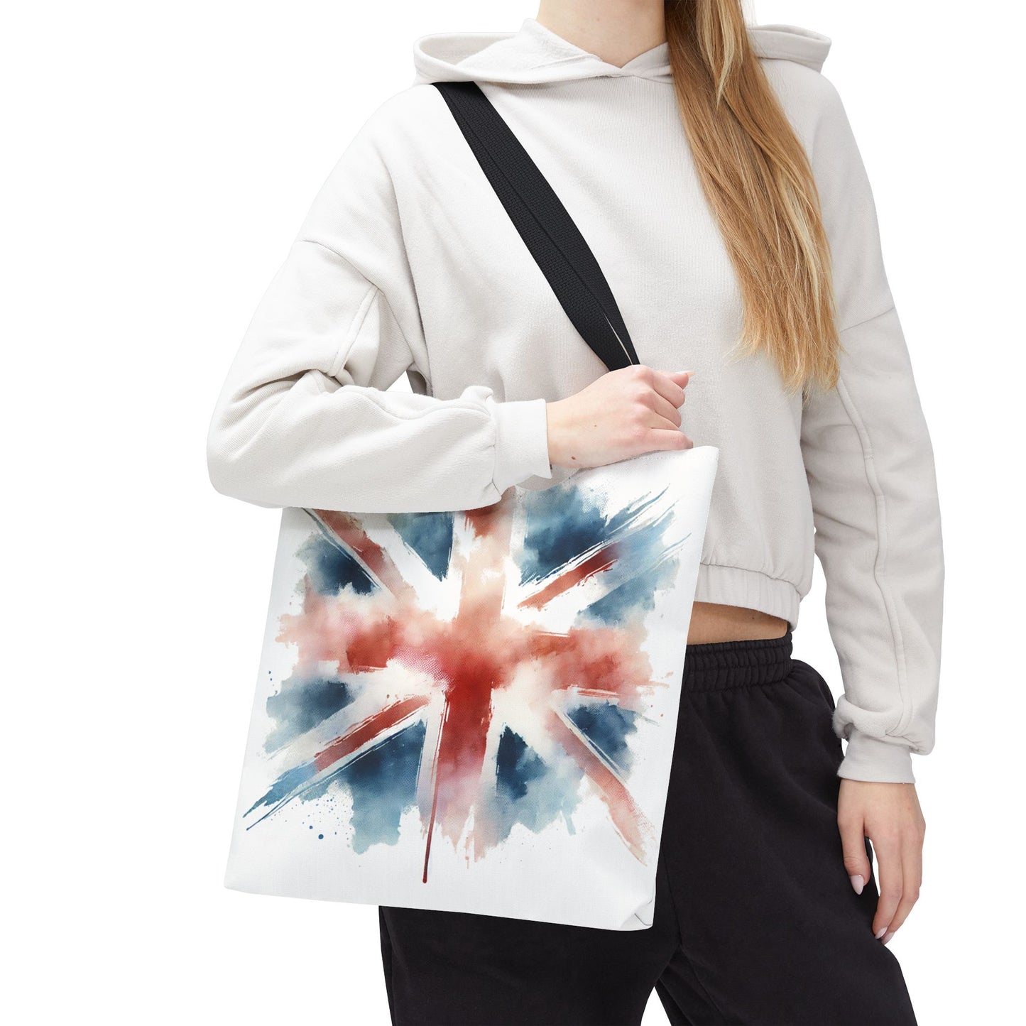 Watercolor Union Jack Tote Bag – Stylish & Versatile Carryall for Everyday Use