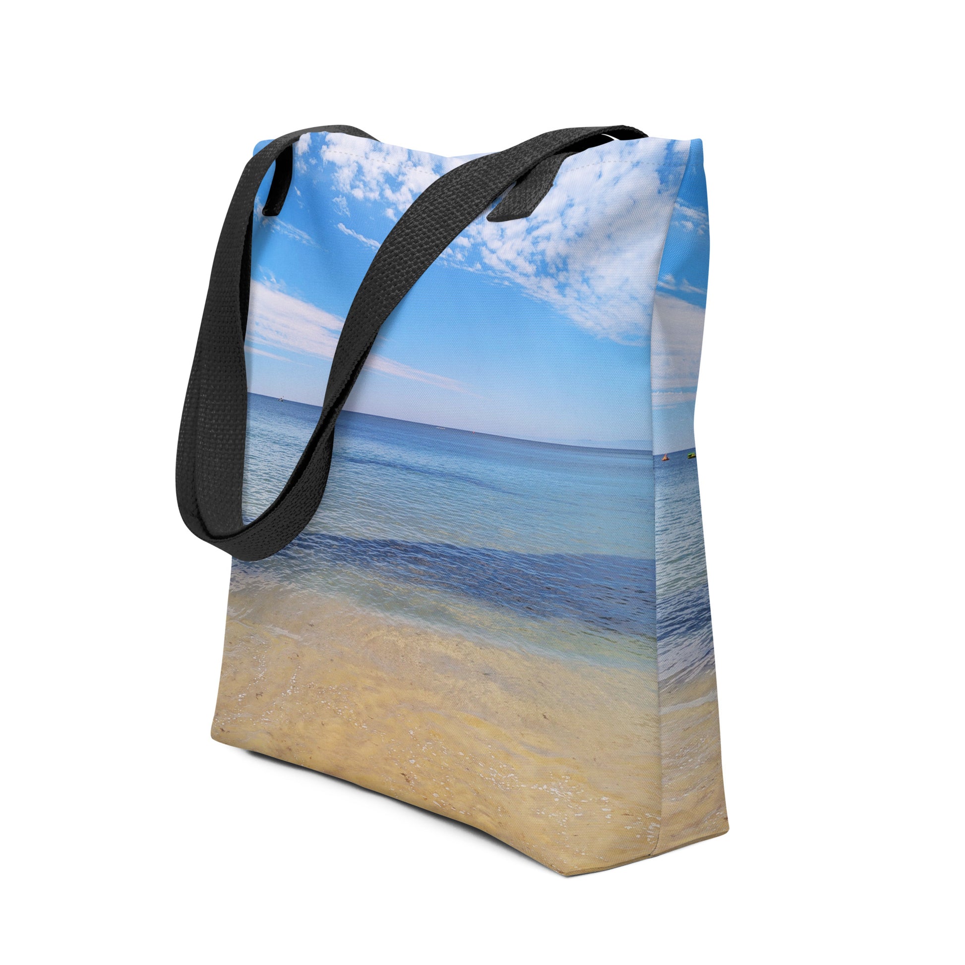 Praia da Oura Beach View Tote Bag - Black Handle