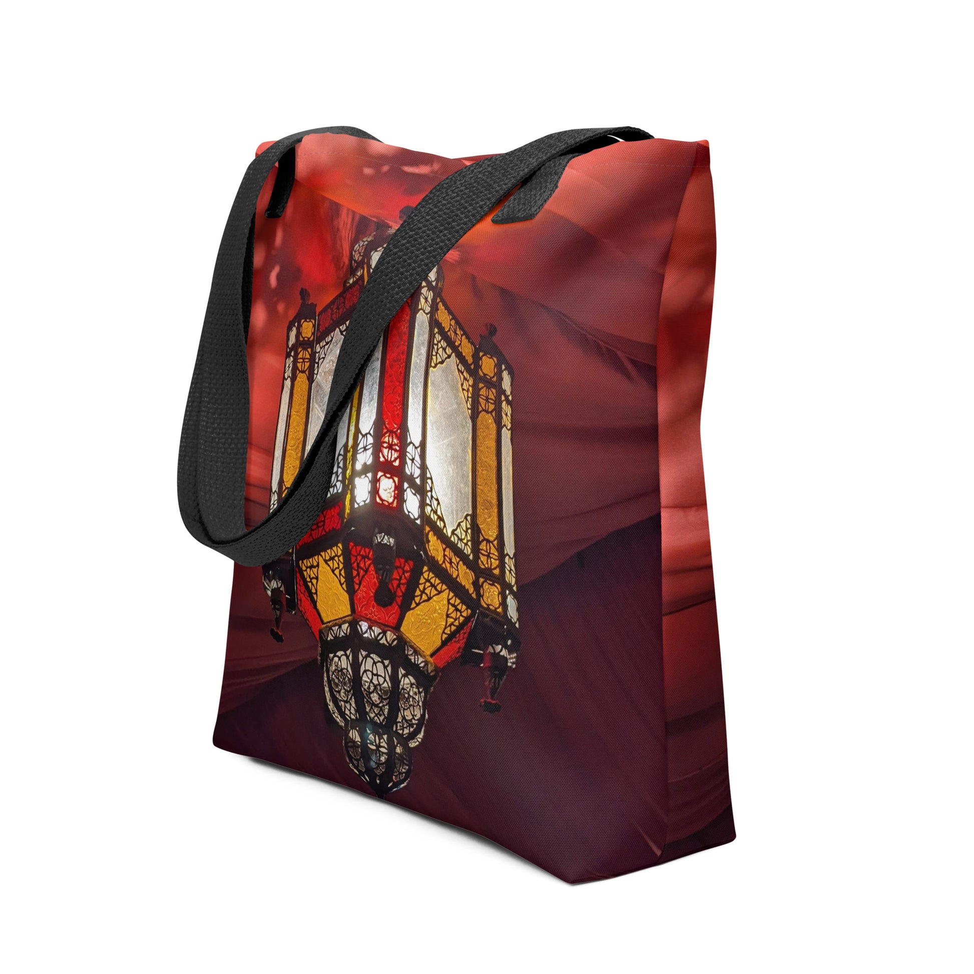 Ornate Lantern Tote Bag - Black Handle