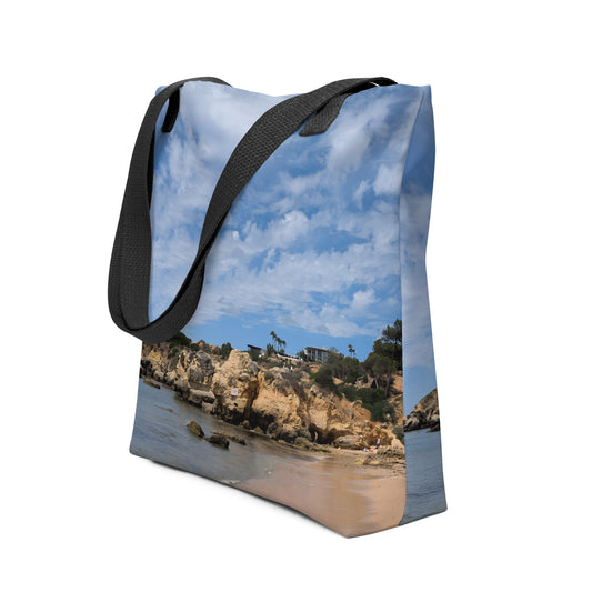 Praia da Oura Coastline Tote Bag - Black Handle