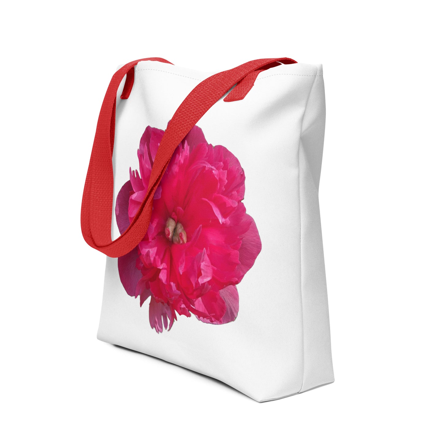 Flower Tote Bag - Red Handle