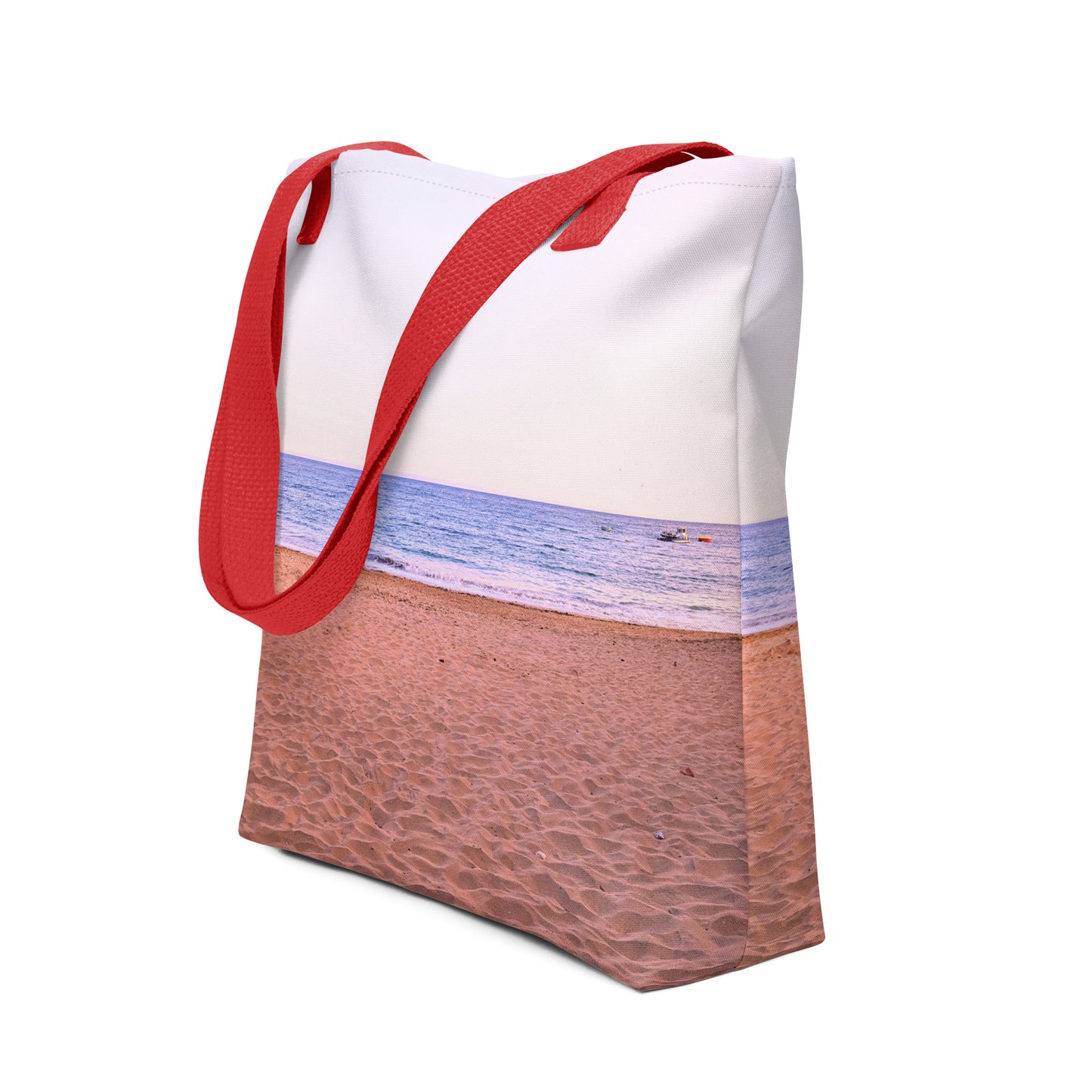 Praia da Oura Tote Bag - Red Handle